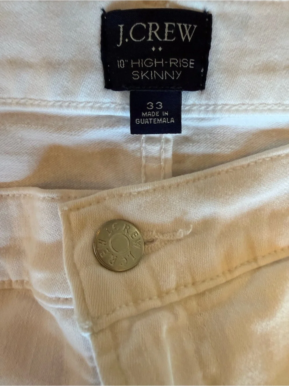 J. Crew White Women's Skinny Jeans with Frayed Hem